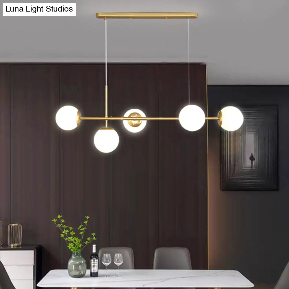 DecorBites™ Modo Island Glass 5-Light Pendant Light for Restaurants