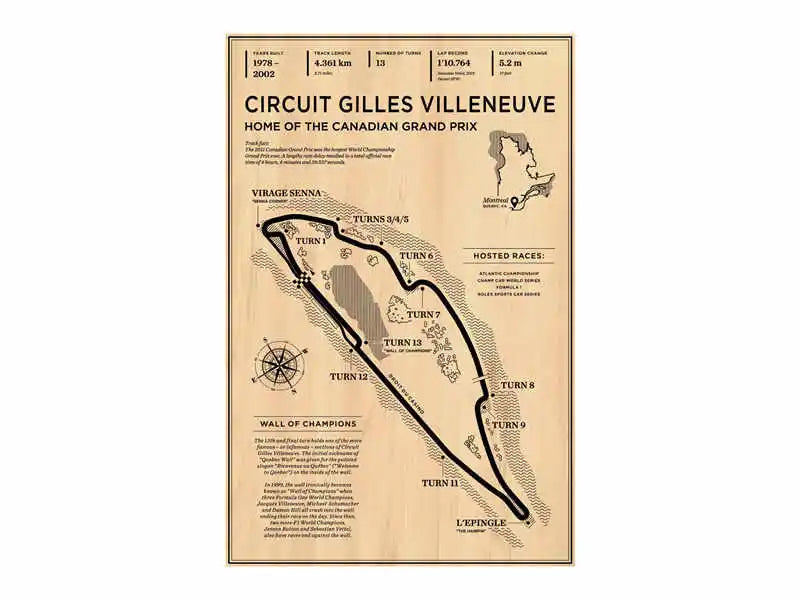 DecorBites™ Monaco Grand Prix Race Track Poster Canvas Art