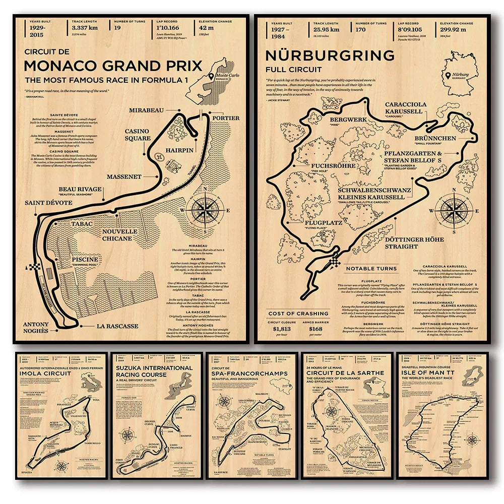 DecorBites™ Monaco Grand Prix Racing Poster Art