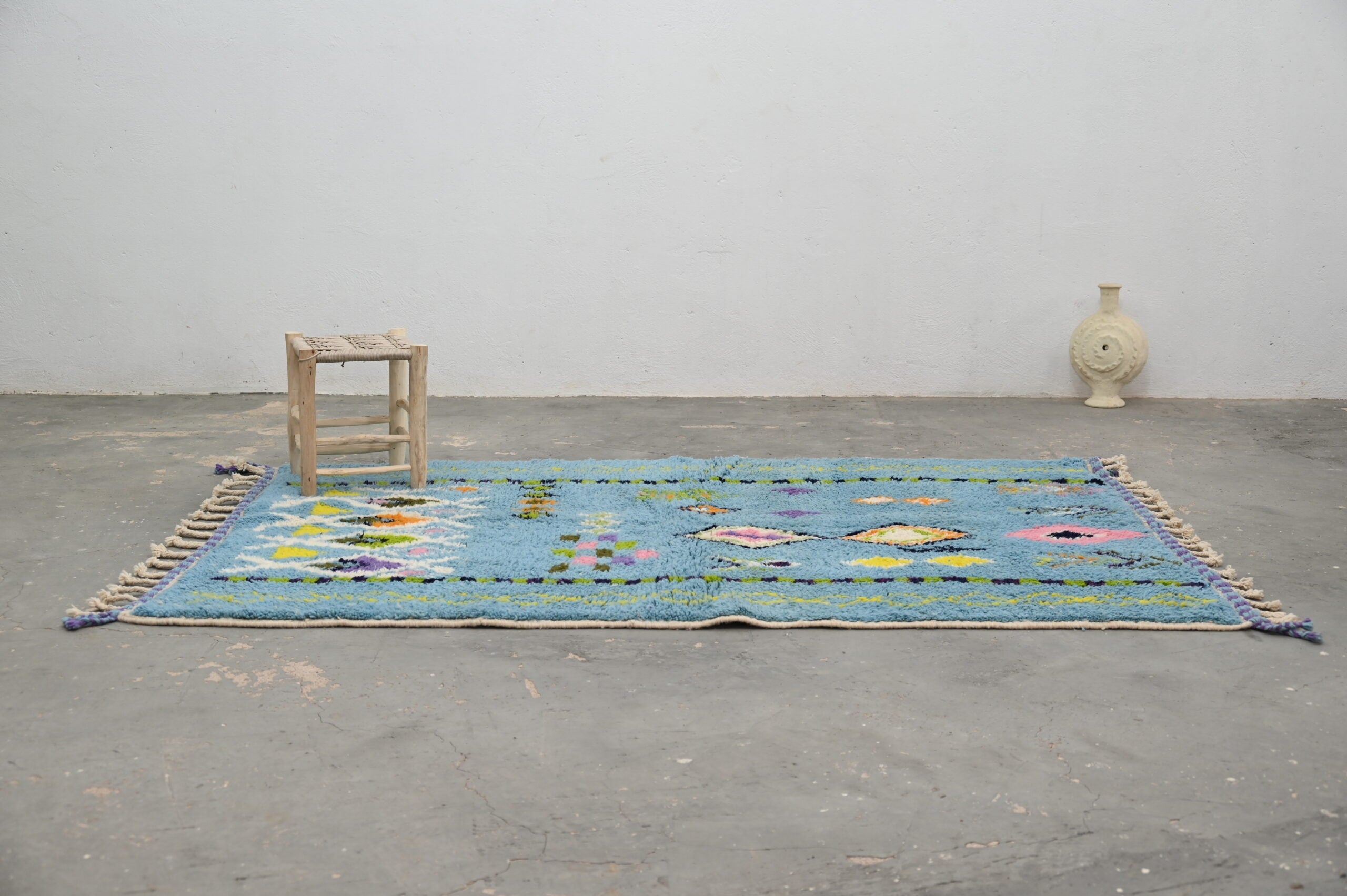 DecorBites™ Moroccan Handmade Traditional Azilal Rug 236 X 160 Cm