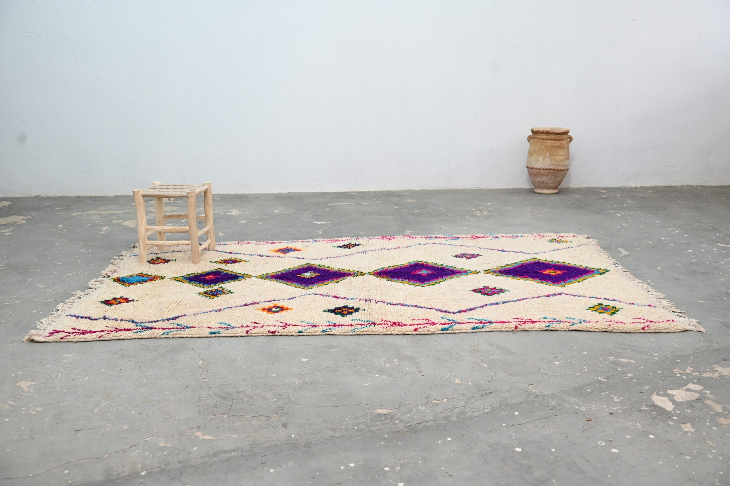 DecorBites™ Moroccan Handmade Traditional Azilal Rug 262 X 147 Cm