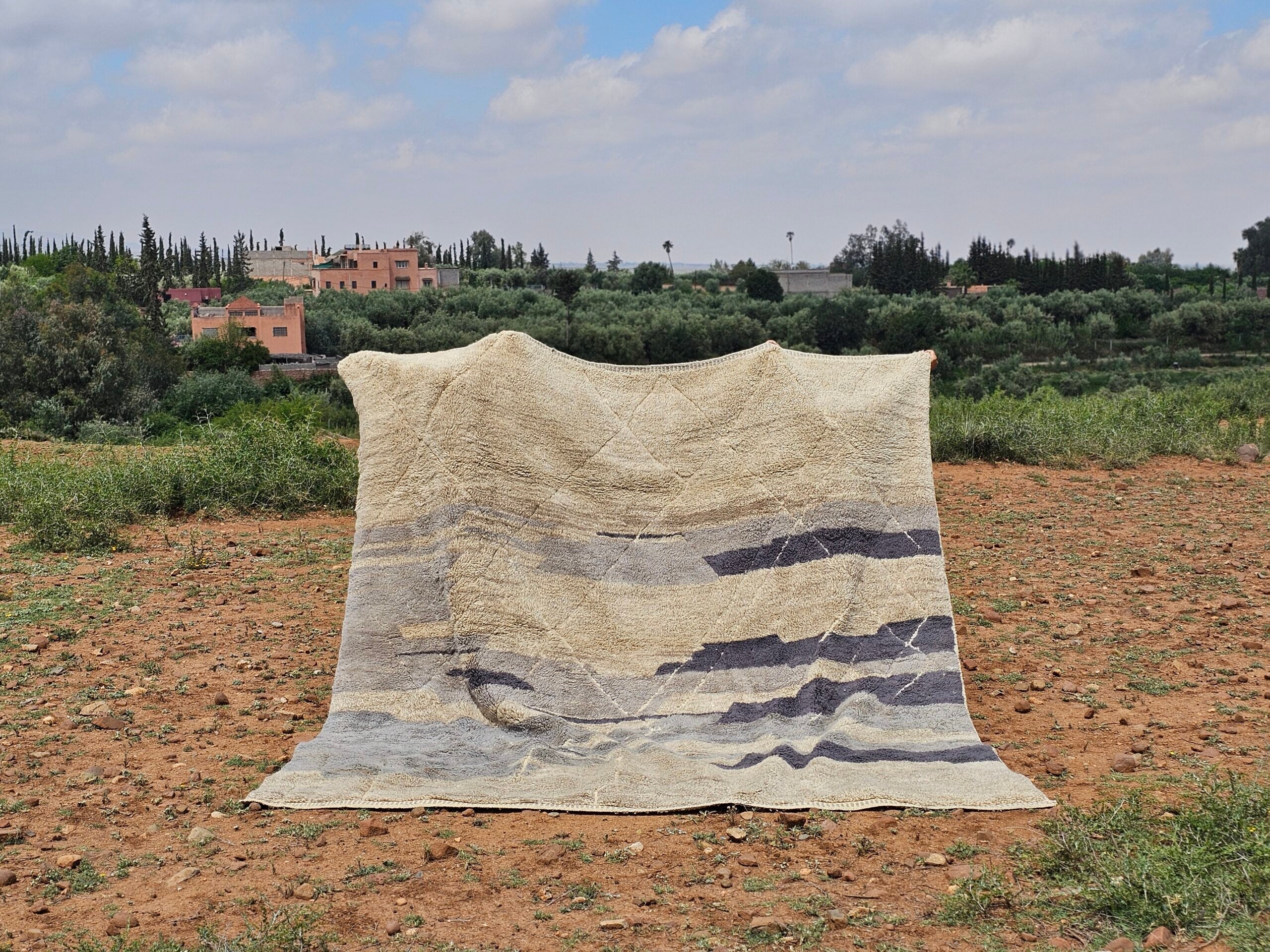 DecorBites™ Moroccan Handmade Traditional Beni Mrirt Rug 330 X 323 Cm
