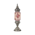 DecorBites™ Mosaic Glass Night Light with Mediterranean Tubular Design - Nickel Finish for Bedroom