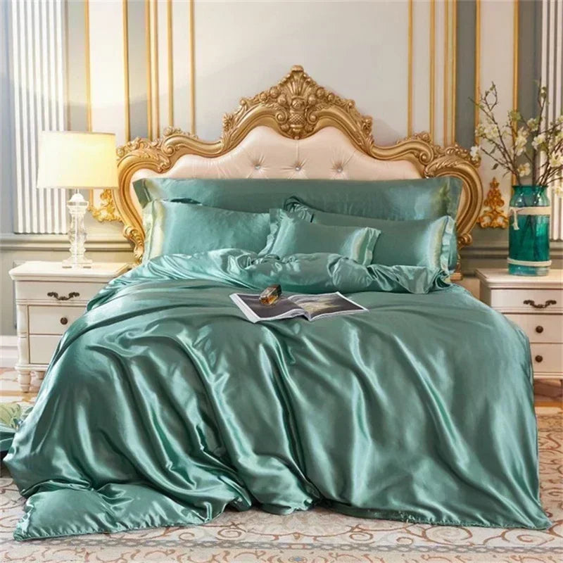 DecorBites™ Mulberry Silk Luxury Bedding Set with Sheets