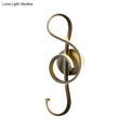 DecorBites™ Musical Note Wall Mounted Lamp: Modernist Iron Sconce with LED Surface in Black/White - Warm/White Light
