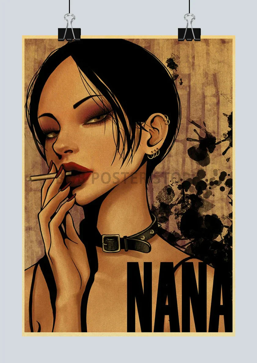 DecorBites™ "NANA Anime Kraft Poster - Retro Decor"