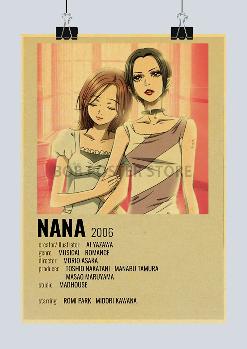 DecorBites™ NANA Anime Retro Kraft Poster Set