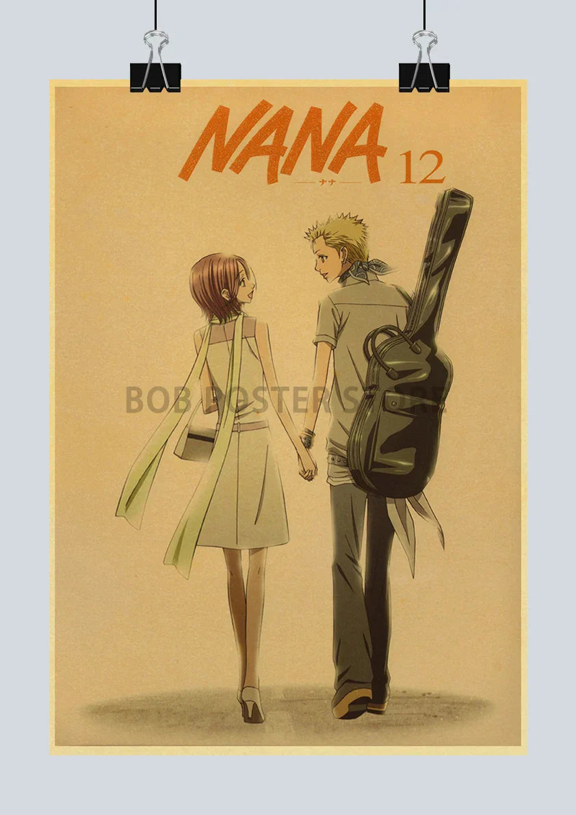 DecorBites™ NANA Anime Retro Kraft Poster Set