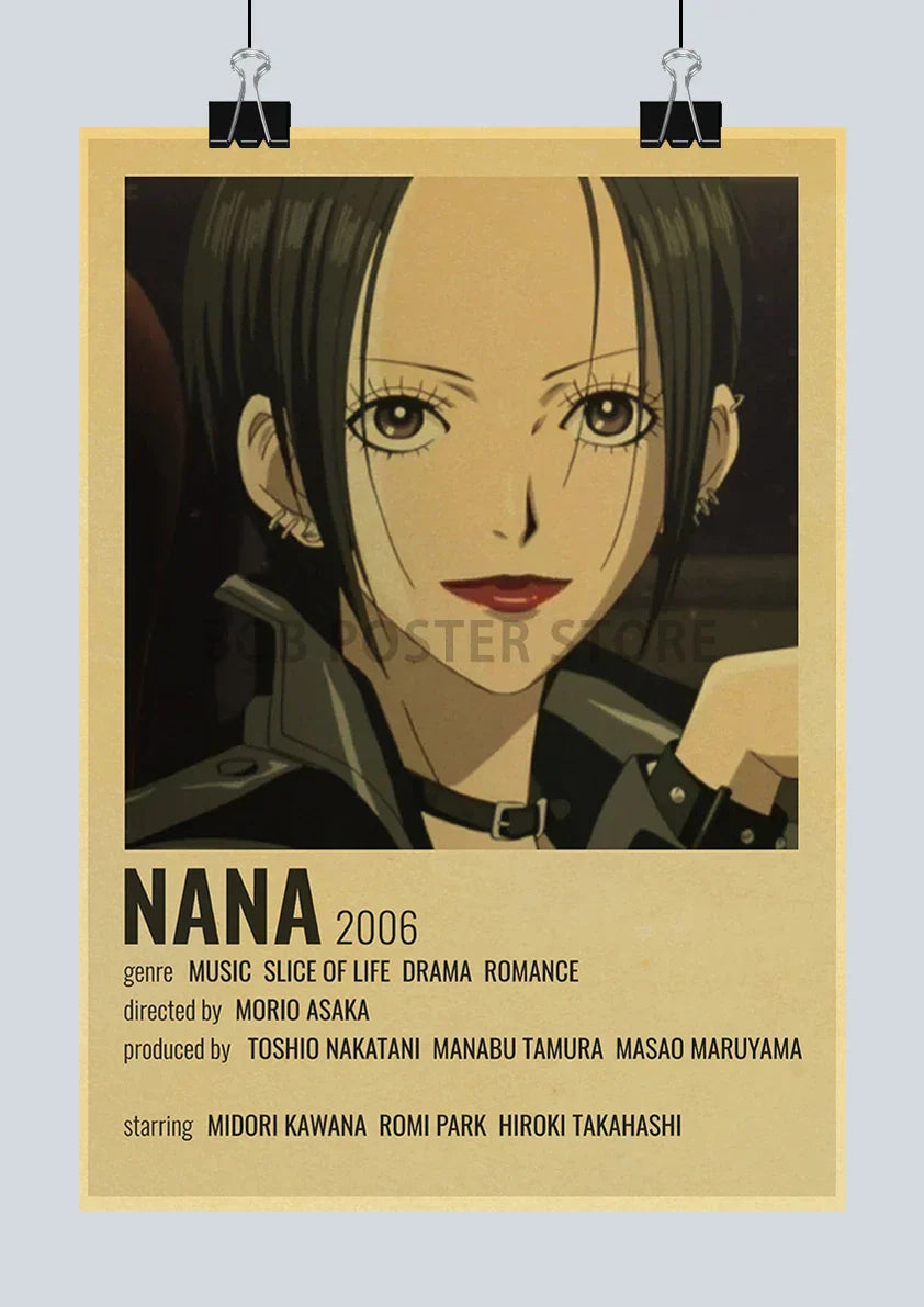 DecorBites™ NANA Anime Retro Kraft Poster Set