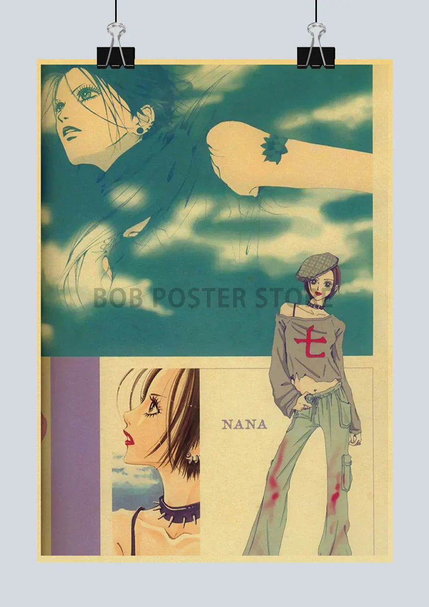 DecorBites™ NANA Anime Retro Kraft Poster Set