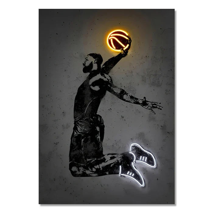 DecorBites™ NBA & Soccer Stars Neon Wall Art