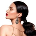 Drop Earrings Burnish Rhodium Stylish Statement Jewelry
