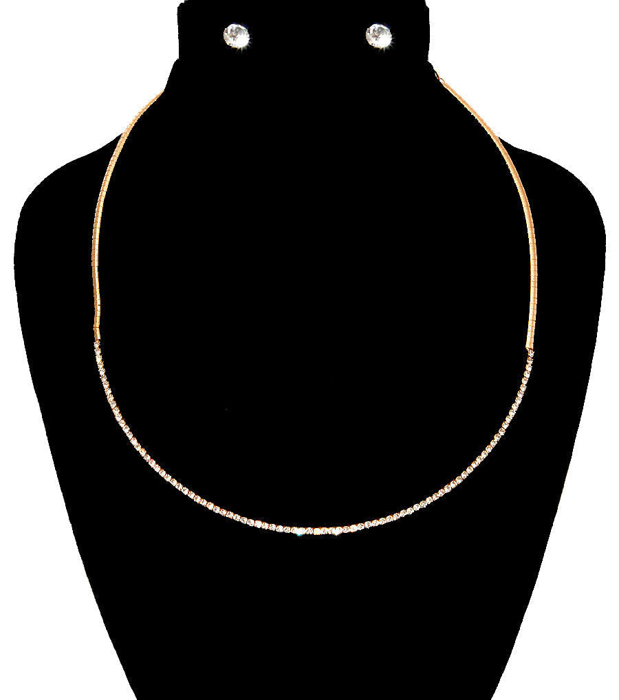 Elegant Clear Stone Necklace Set Stylish Jewelry Accessory
