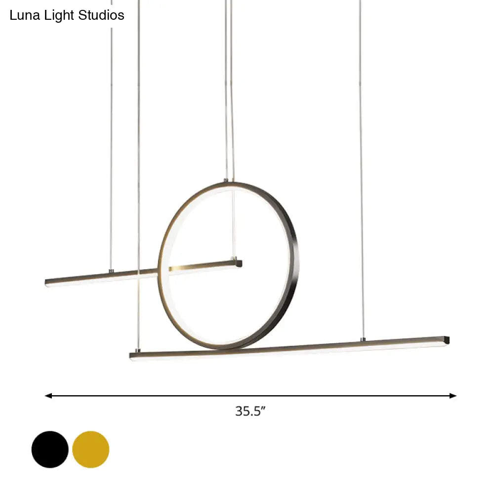 DecorBites™ Nordic Black/Gold Metal Pendant Lighting with Dual Lines - LED Island Light Fixture in Warm/White Light