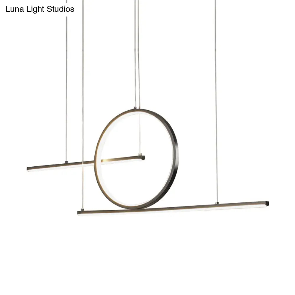 DecorBites™ Nordic Black/Gold Metal Pendant Lighting with Dual Lines - LED Island Light Fixture in Warm/White Light