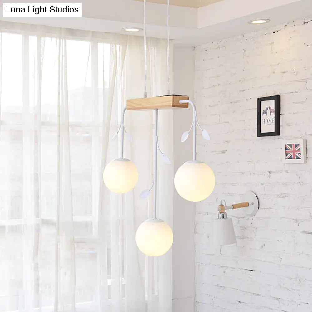 DecorBites™ Nordic Bubble Shade Island Wooden Hanging Lamp - 3/4/5 Lights, Perfect for Restaurants