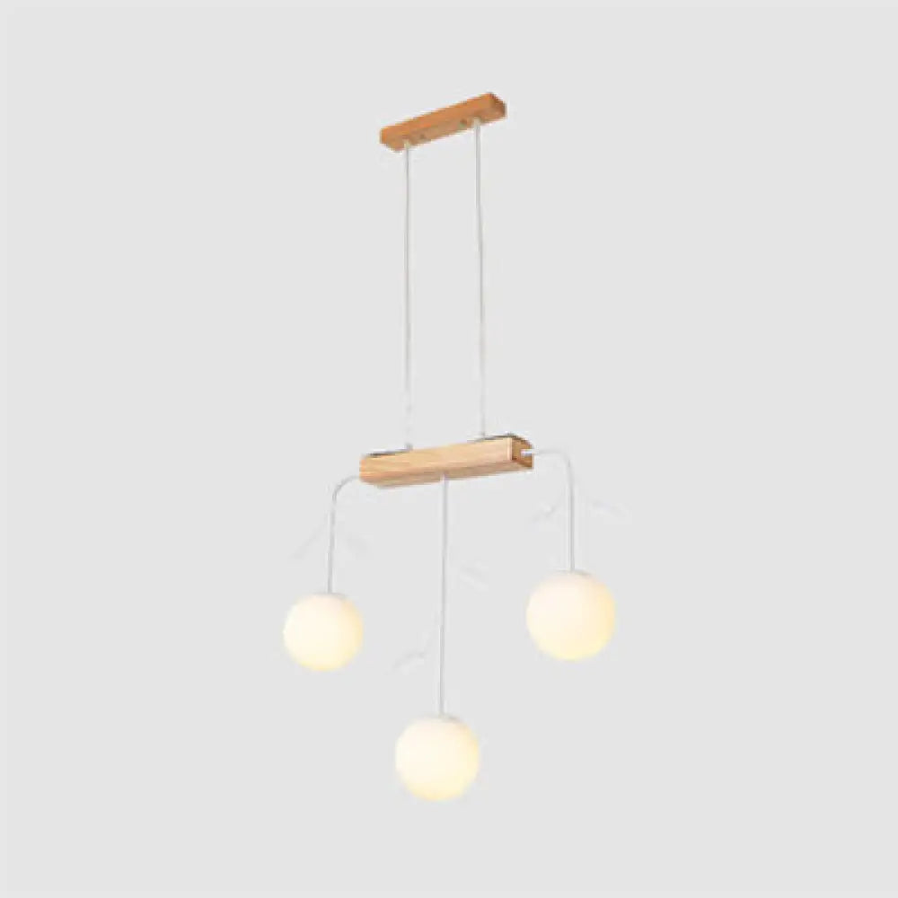DecorBites™ Nordic Bubble Shade Island Wooden Hanging Lamp - 3/4/5 Lights, Perfect for Restaurants