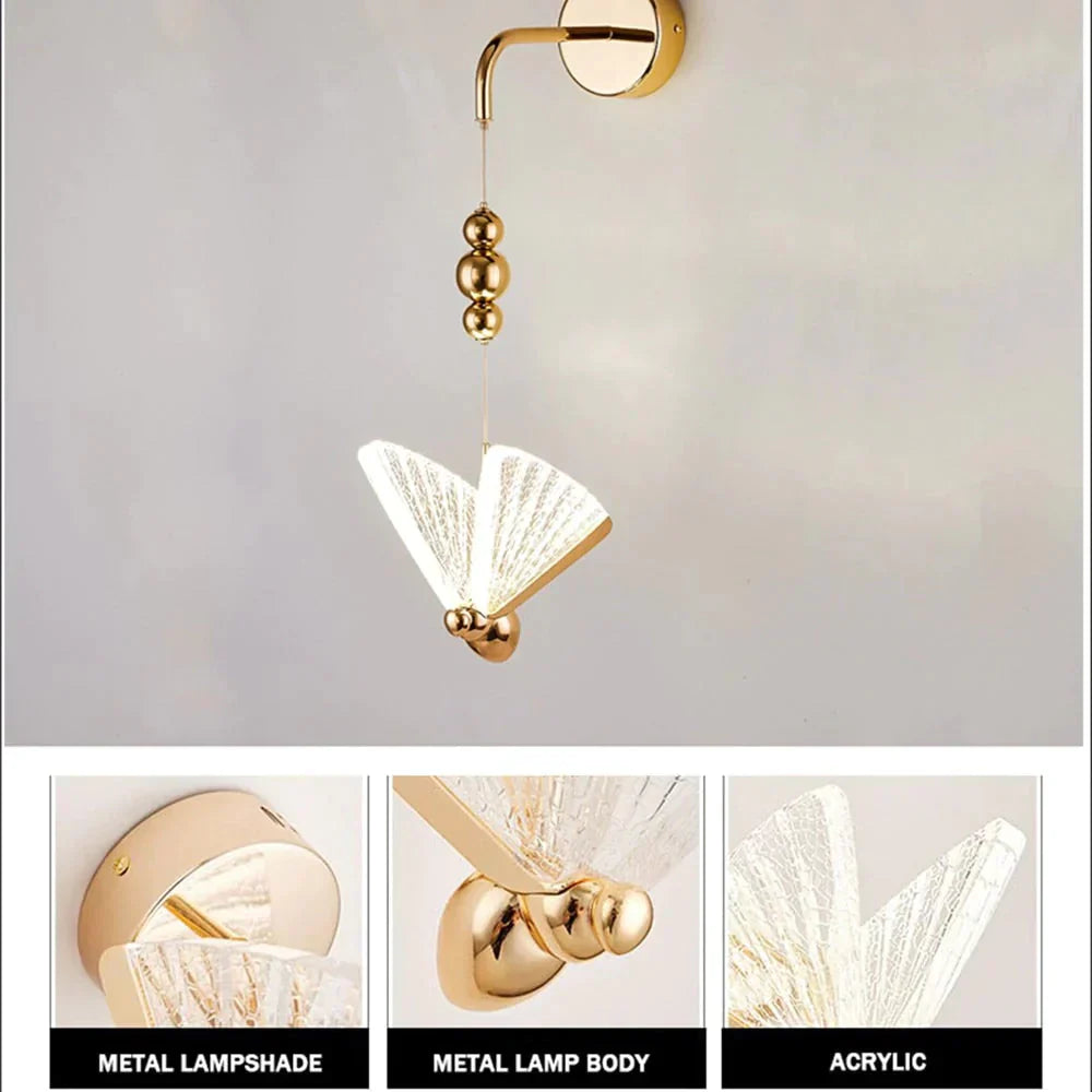 DecorBites™ Nordic Butterfly Led Wall Light for Bedroom