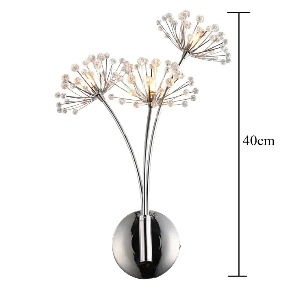 DecorBites™ Nordic Creative Crystal Flower Dandelion Wall Lamps for Bathroom Bedroom Bedside Lamp Living Room