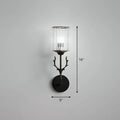 DecorBites™ Nordic Crystal Prism Wall Sconce with Antler Design - Cylinder Wall Mount Light