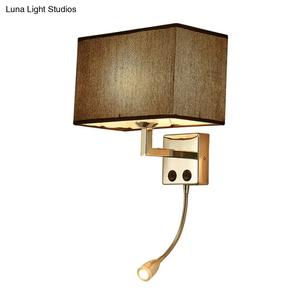 DecorBites™ Nordic Fabric Bedroom Spotlight Wall Lamp in Black/White with Rectangle Design