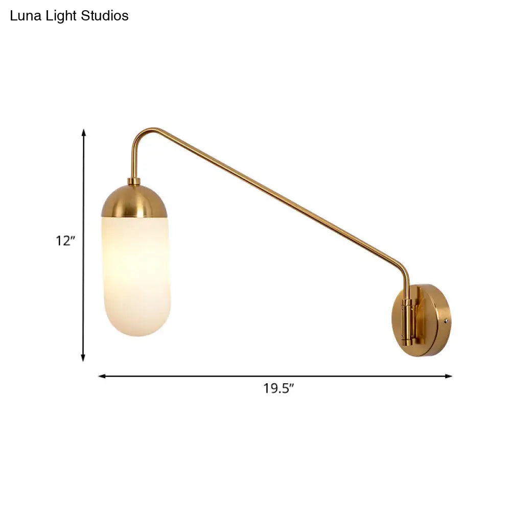 DecorBites™ Nordic Frosted Glass Wall Sconce Lighting in Brass - 1 Head Wall Light Fixture for Bedroom