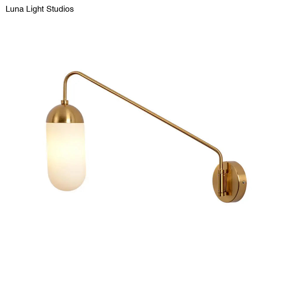 DecorBites™ Nordic Frosted Glass Wall Sconce Lighting in Brass - 1 Head Wall Light Fixture for Bedroom