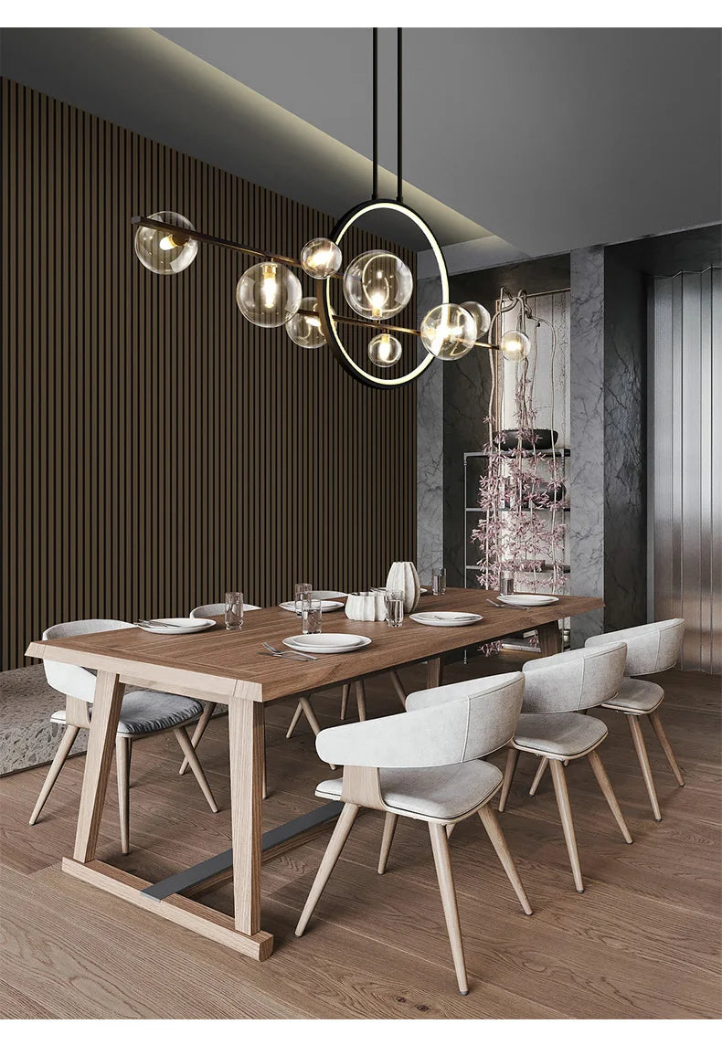 DecorBites™ Nordic Glass Bubble LED Chandelier - Black