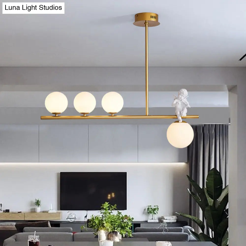 DecorBites™ Nordic Island Angel Pendant Light with Opal Glass Shade