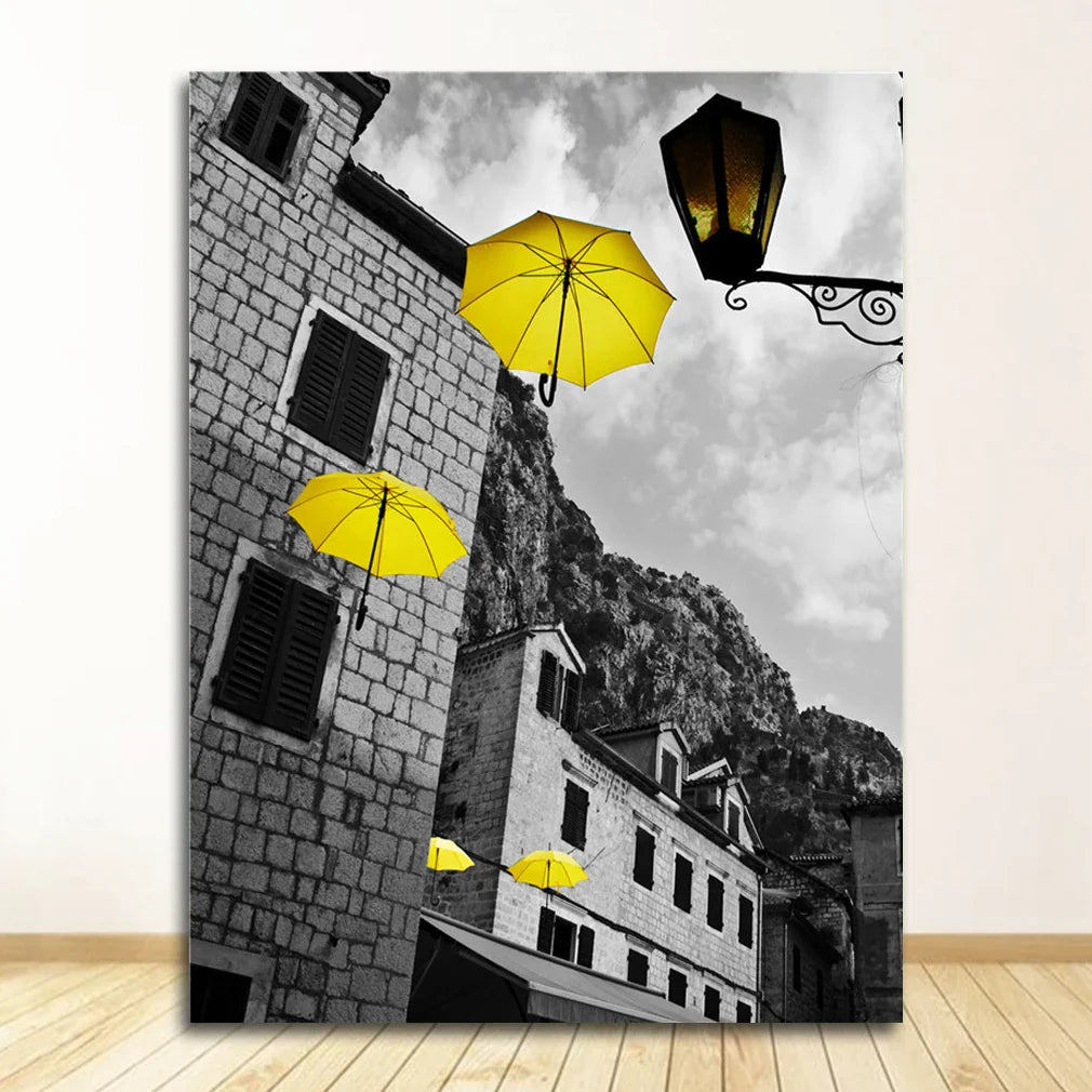 DecorBites™ Nordic Landscape Canvas Print Set - Yellow Scenery