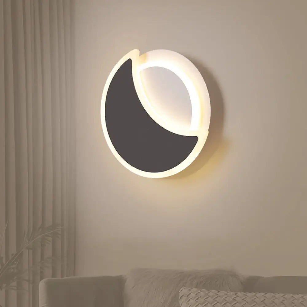 DecorBites™ Nordic LED Acrylic Eclipse Wall Sconce in Warm/White Light - Bedroom Lighting