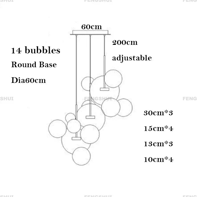 DecorBites™ Nordic LED Bubble Chandelier for Home Lighting