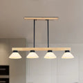 DecorBites™ Nordic Linear Wood Hanging Light with 4 Heads and Opal Glass Shade in Gold/Black Finish