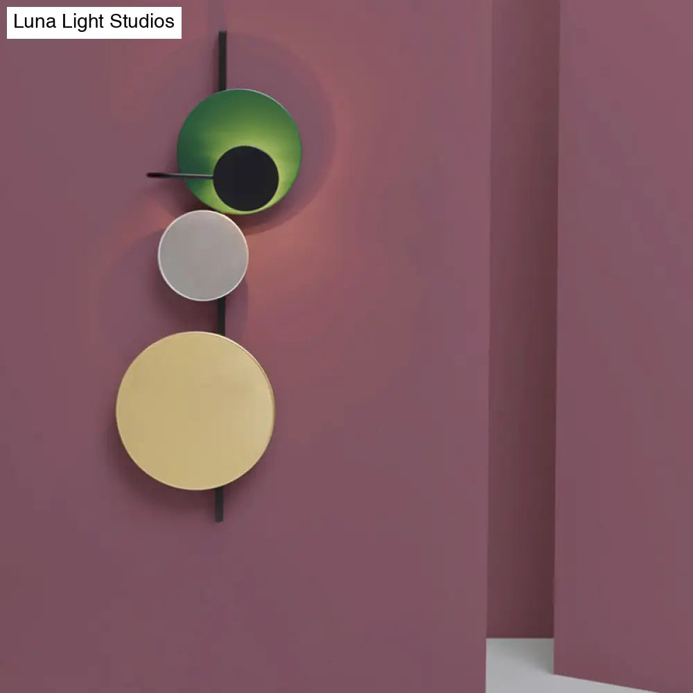 DecorBites™ Nordic Metal Moon Wall Light - Moveable Flush Mount Sconce in Black/White/Pink with LED White/Yellow Light