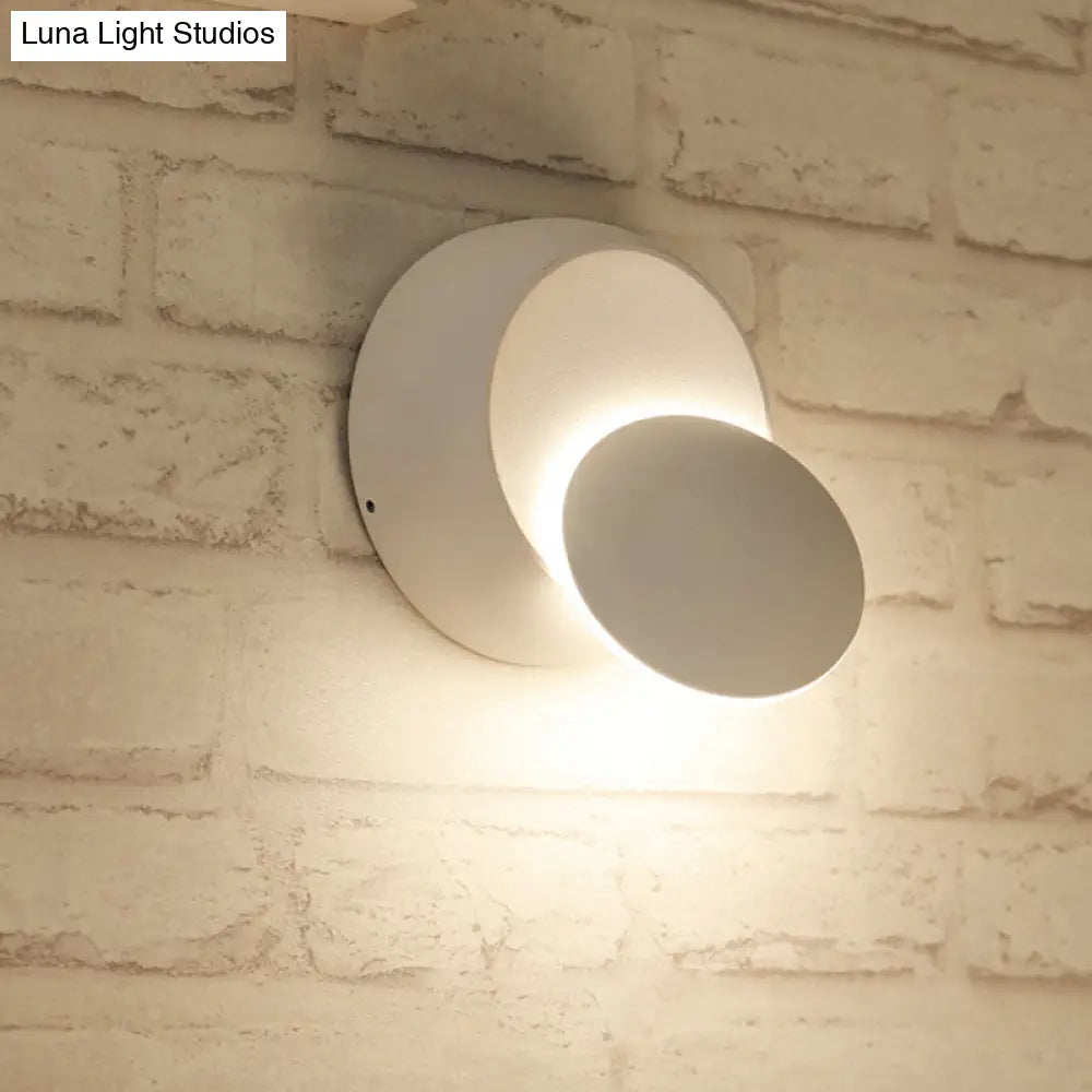 DecorBites™ Nordic Metal Moon Wall Light - Moveable Flush Mount Sconce in Black/White/Pink with LED White/Yellow Light