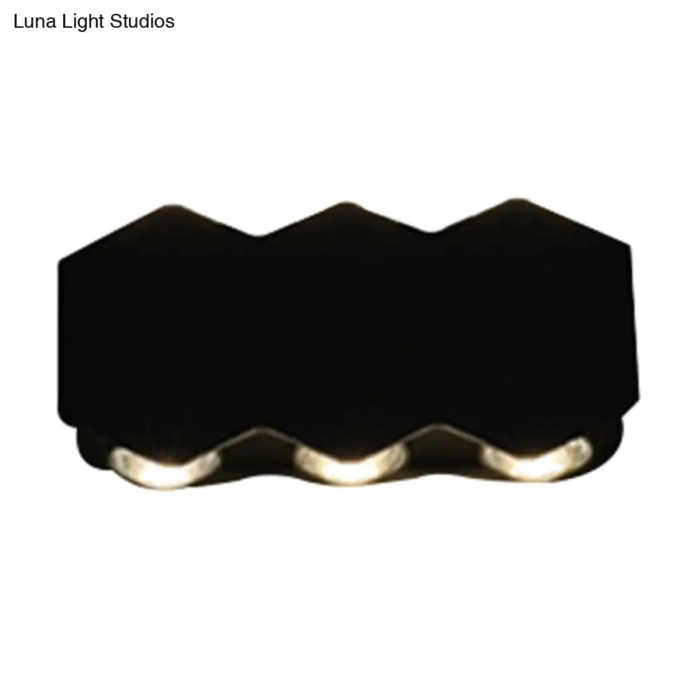 DecorBites™ Nordic Metallic Mini Wall Light - Ellipse/Curve/Honeycomb Design - 4/6-Bulb LED Wall Washer Sconce in Black for Hallways
