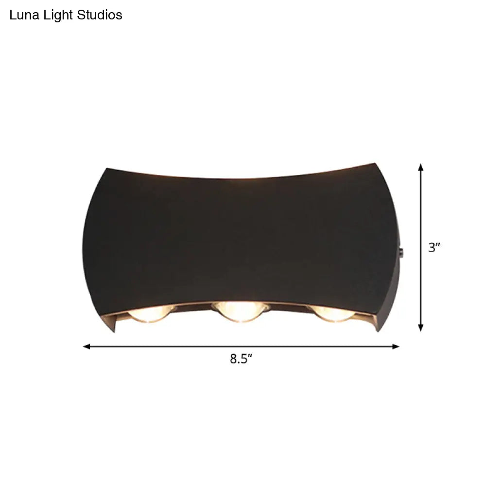 DecorBites™ Nordic Metallic Mini Wall Light - Ellipse/Curve/Honeycomb Design - 4/6-Bulb LED Wall Washer Sconce in Black for Hallways
