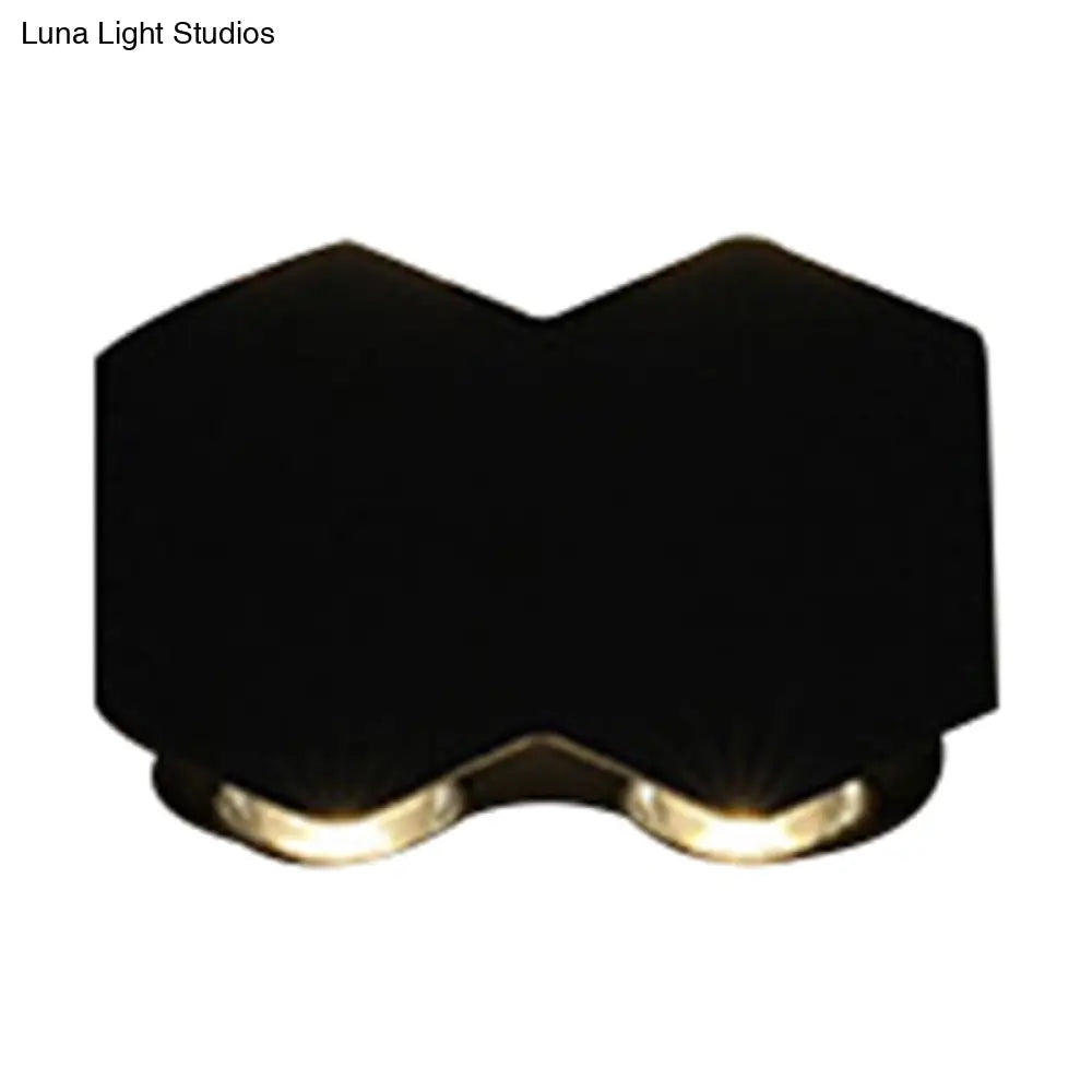 DecorBites™ Nordic Metallic Mini Wall Light - Ellipse/Curve/Honeycomb Design - 4/6-Bulb LED Wall Washer Sconce in Black for Hallways