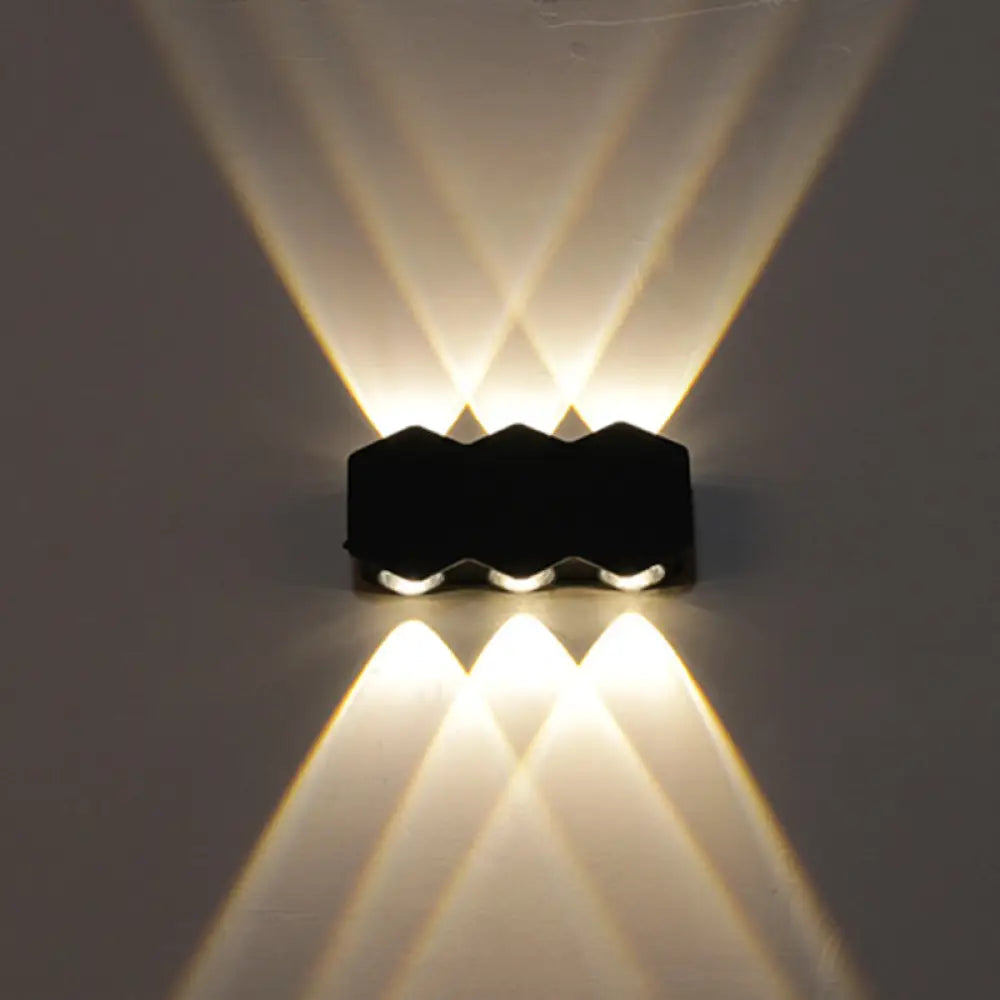 DecorBites™ Nordic Metallic Mini Wall Light - Ellipse/Curve/Honeycomb Design - 4/6-Bulb LED Wall Washer Sconce in Black for Hallways