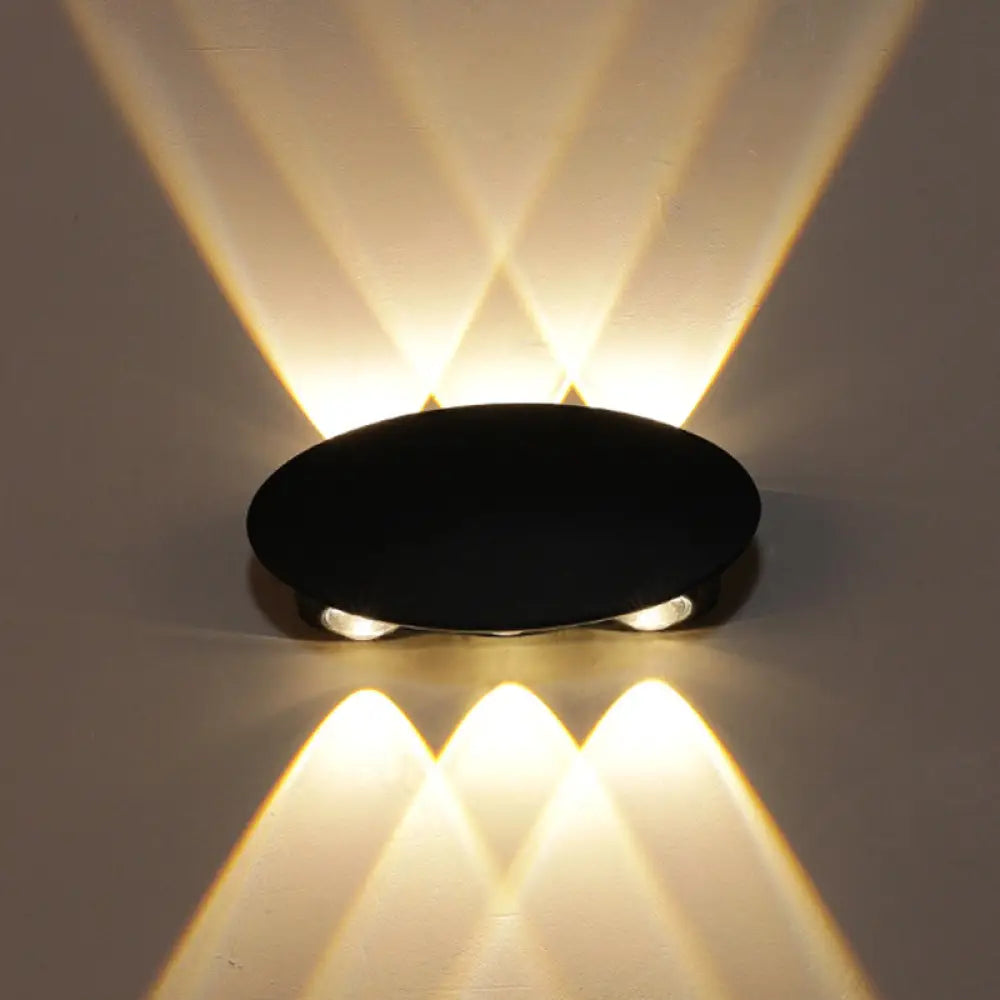DecorBites™ Nordic Metallic Mini Wall Light - Ellipse/Curve/Honeycomb Design - 4/6-Bulb LED Wall Washer Sconce in Black for Hallways