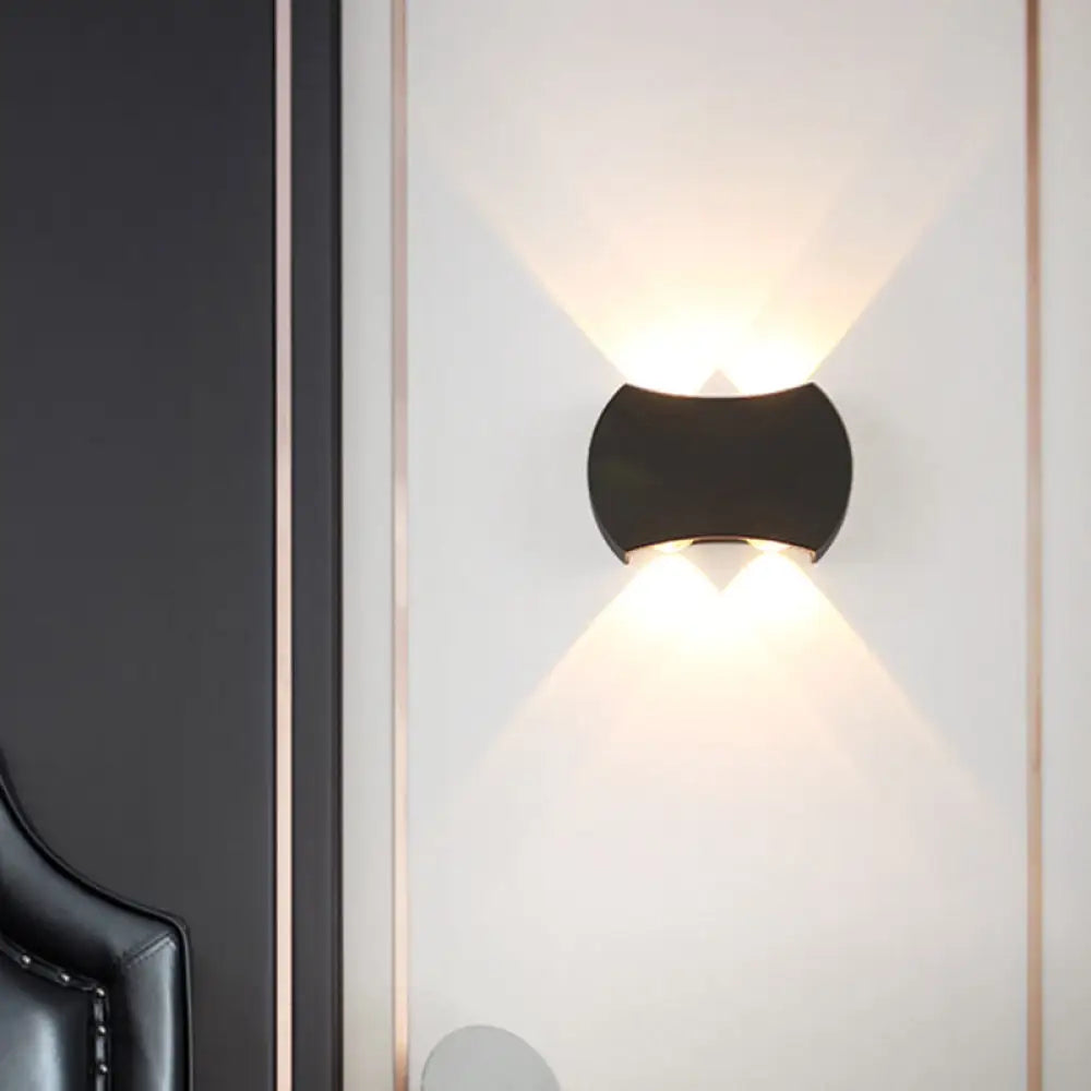 DecorBites™ Nordic Metallic Mini Wall Light - Ellipse/Curve/Honeycomb Design - 4/6-Bulb LED Wall Washer Sconce in Black for Hallways