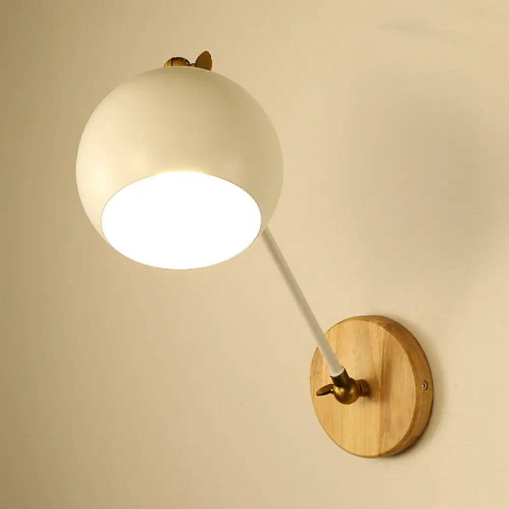 DecorBites™ Nordic Metallic Wall Lamp with Adjustable Spherical Shade for Boutique - 1-Bulb Wall Light