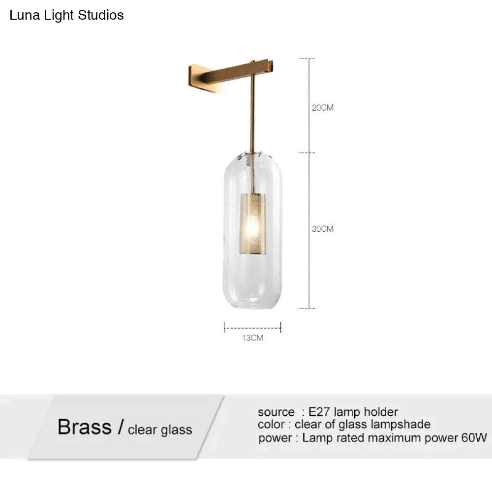 DecorBites™ Nordic Modern Decor Glass Lampshade for Bedroom Study Room Stairs Art Wall Lamp