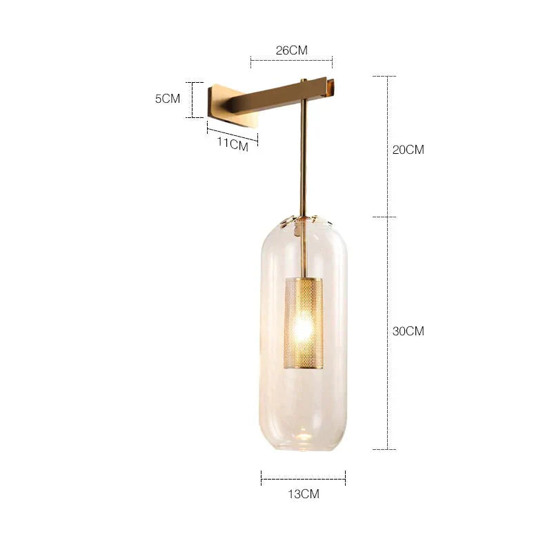 DecorBites™ Nordic Modern Decor Glass Lampshade for Bedroom Study Room Stairs Art Wall Lamp