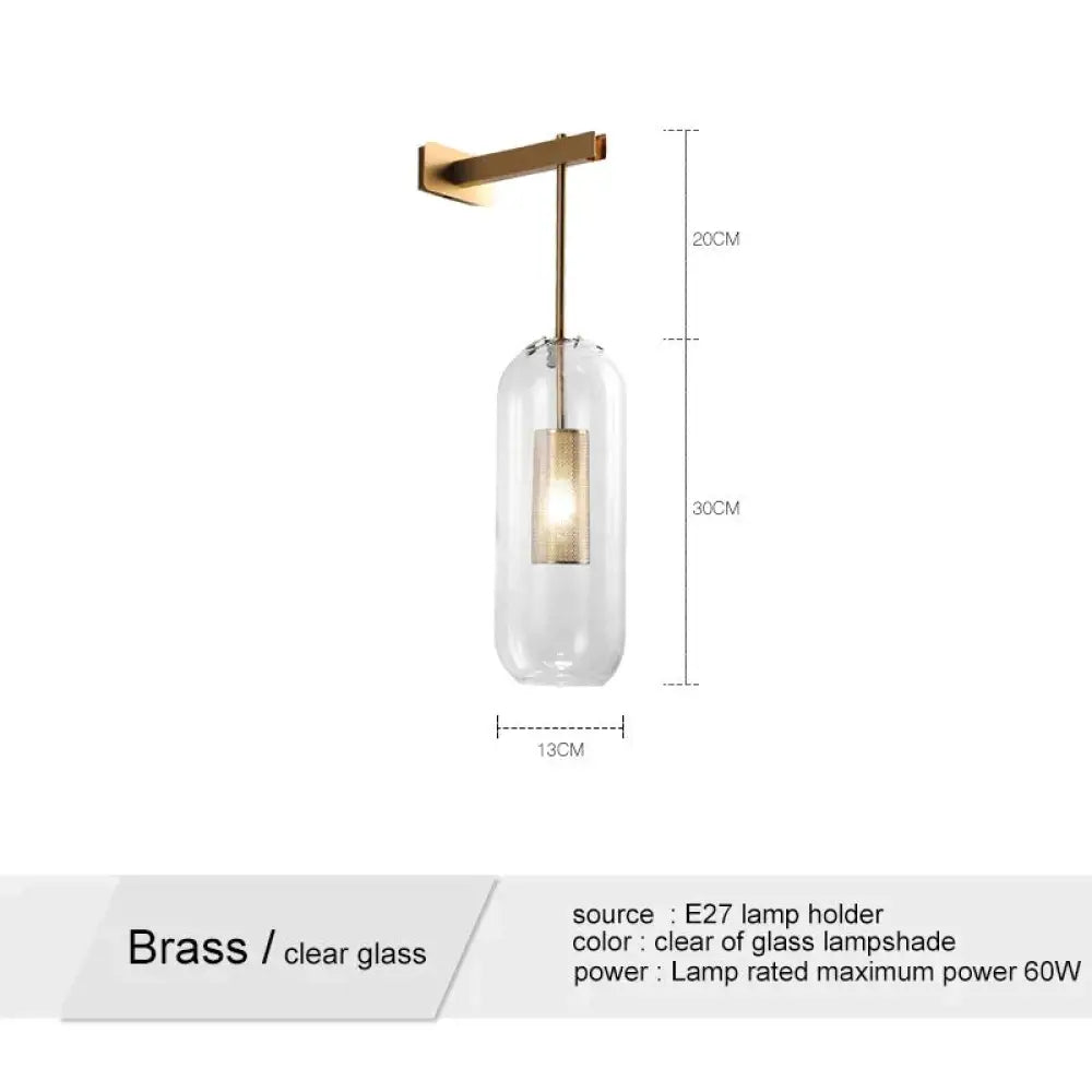 DecorBites™ Nordic Modern Decor Glass Lampshade for Bedroom Study Room Stairs Art Wall Lamp