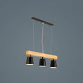 DecorBites™ Nordic Modern Wood Island Pendant with Metal Lampshade: Stylish Hanging Lamp for Work Rooms