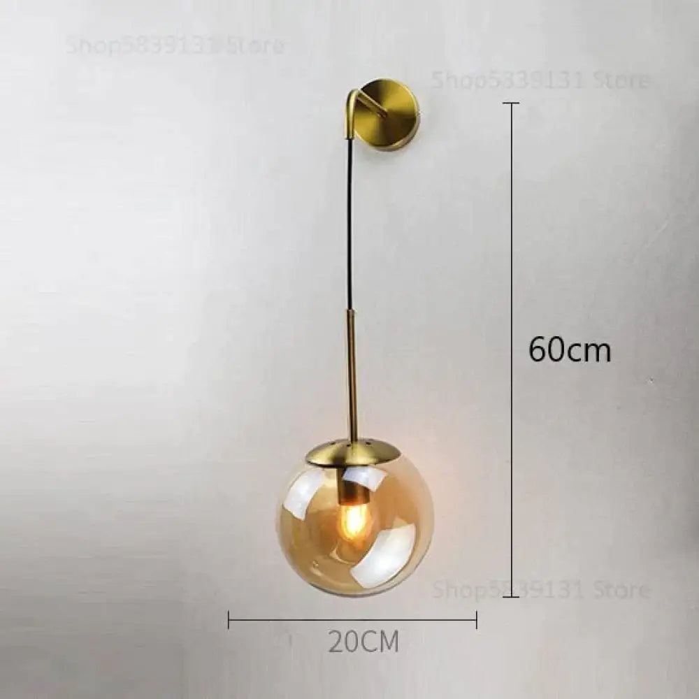 DecorBites™ Nordic Retro Modern Glass Ball Wall Lamps for Bedside Living Room Corridor Staircase Lighting
