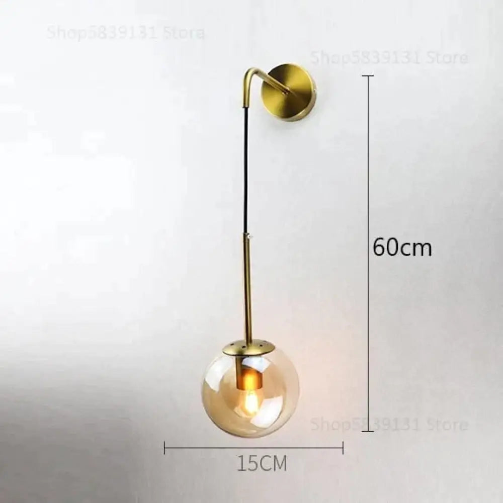 DecorBites™ Nordic Retro Modern Glass Ball Wall Lamps for Bedside Living Room Corridor Staircase Lighting