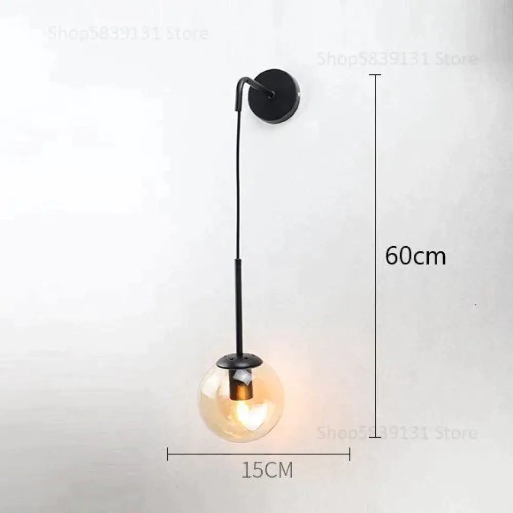 DecorBites™ Nordic Retro Modern Glass Ball Wall Lamps for Bedside Living Room Corridor Staircase Lighting