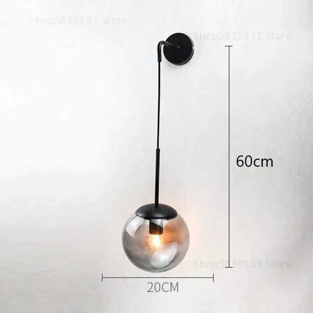 DecorBites™ Nordic Retro Modern Glass Ball Wall Lamps for Bedside Living Room Corridor Staircase Lighting